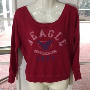 4 for $12 - XS dark red off shoulder slouchy top